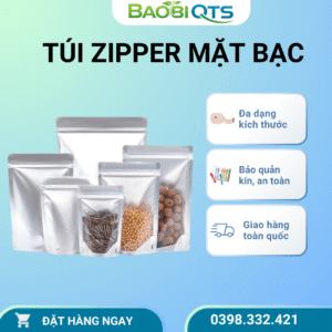 Túi Zipper Một Mặt Bạc